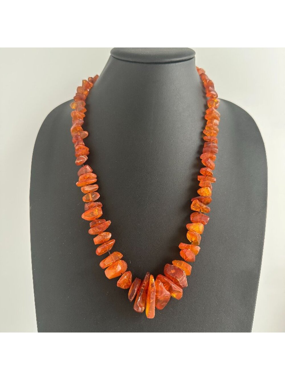 Vintage Baltic Amber Necklace Genuine Cognac Honey Graduated Nugget Chunks